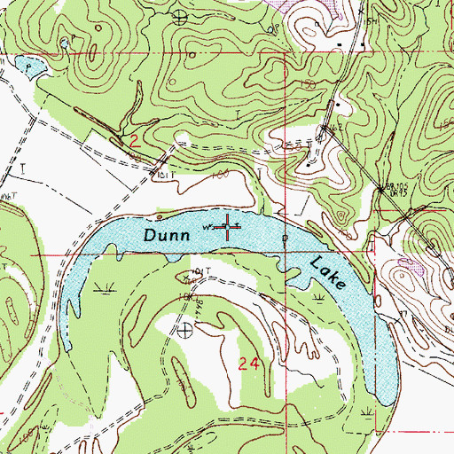 Topographic Map of Dunn Lake, LA