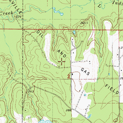 Topographic Map of Dykesville Oil and Gas Field, LA