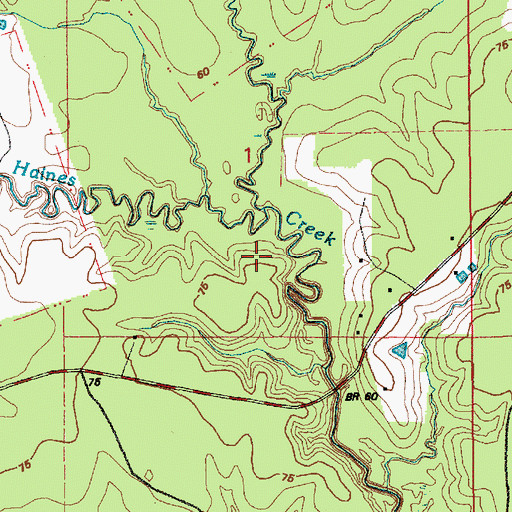 Topographic Map of Dyson Creek, LA