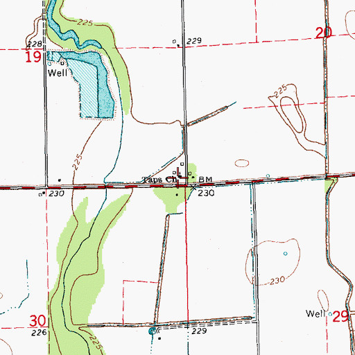 Topographic Map of Taps Church, AR