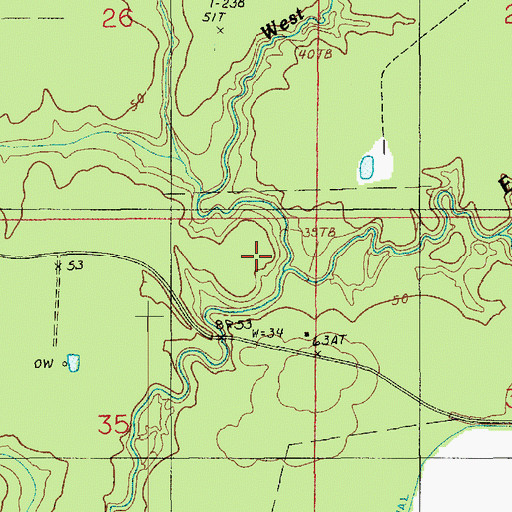 Topographic Map of East Fork Bayou Nezpique, LA