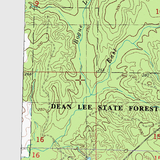 Topographic Map of East Fork Bogue Lusa Creek, LA