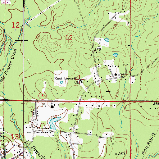 Topographic Map of East Leesville Church, LA