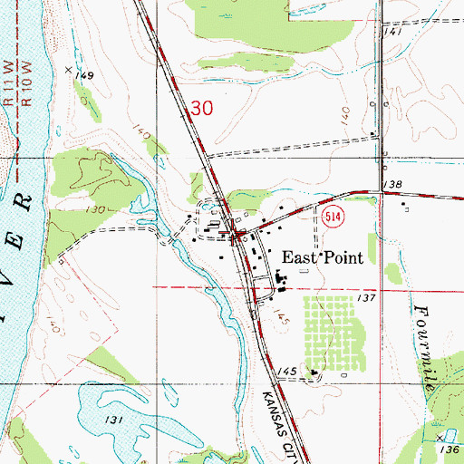 Topographic Map of East Point, LA