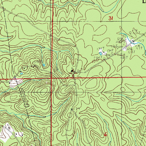 Topographic Map of Ebenezer Baptist Church, LA