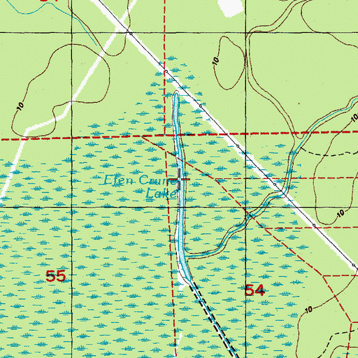 Topographic Map of Efen Crane Lake, LA