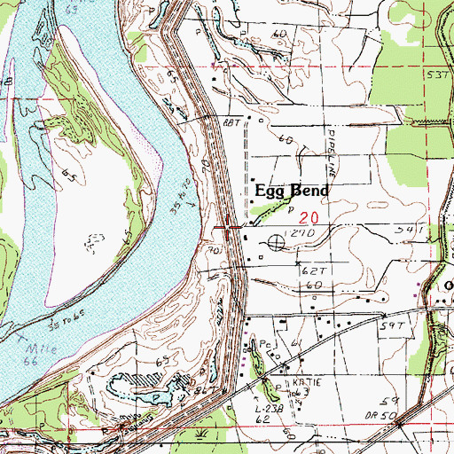 Topographic Map of Egg Bend, LA