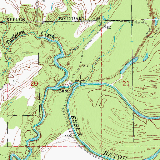 Topographic Map of Tarleton Creek, AR