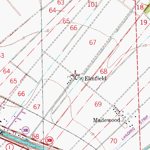 Topographic Map of Elmfield, LA