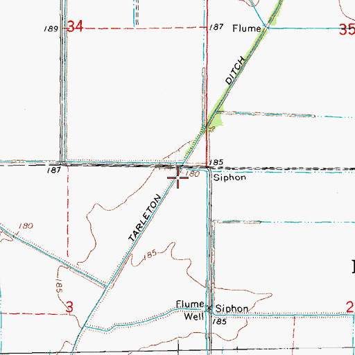 Topographic Map of Tarleton Ditch, AR