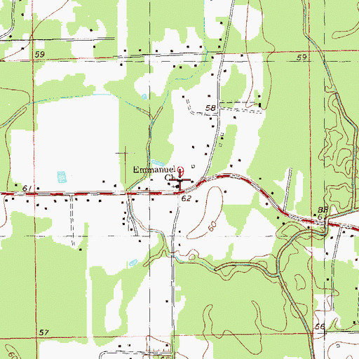 Topographic Map of Emmanuel Baptist Church, LA