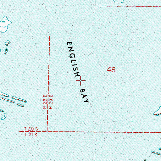 Topographic Map of English Bay (historical), LA