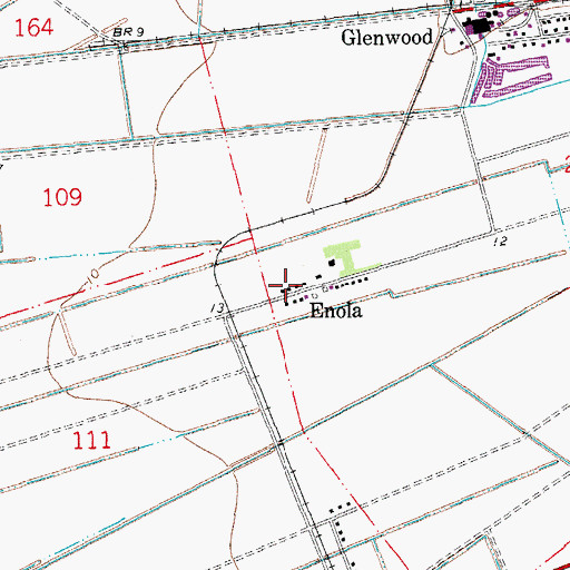 Topographic Map of Enola, LA