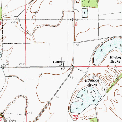 Topographic Map of Galilee Church, LA