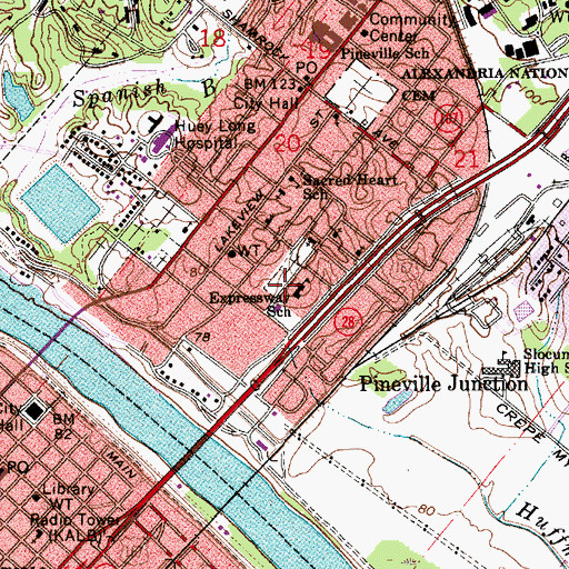 Topographic Map of Expressway School, LA