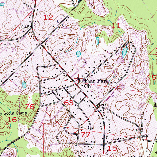Topographic Map of Fair Park Baptist Church, LA