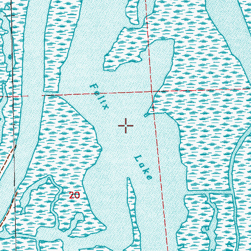 Topographic Map of Felix Lake, LA