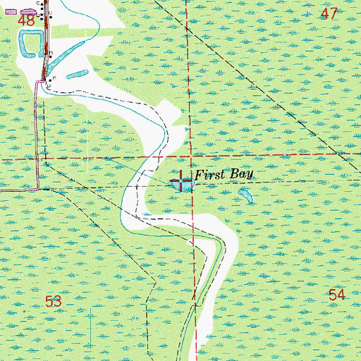 Topographic Map of First Bay, LA
