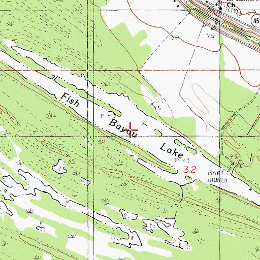 Topographic Map of Fish Bayou Lake, LA
