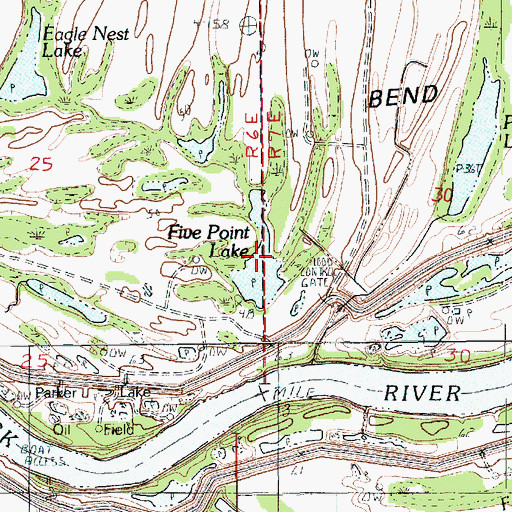 Topographic Map of Five Point Lake, LA