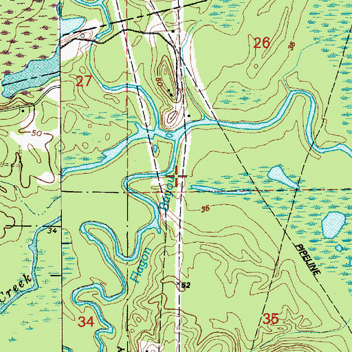 Topographic Map of Flagon Bayou, LA