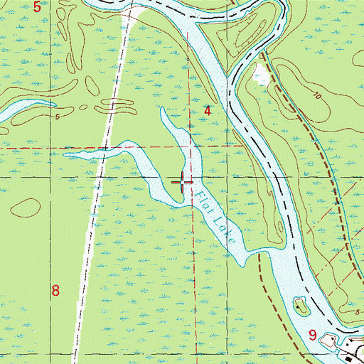 Topographic Map of Flat Lake, LA