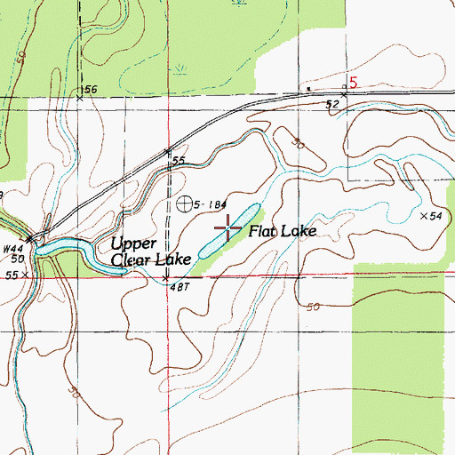 Topographic Map of Flat Lake, LA