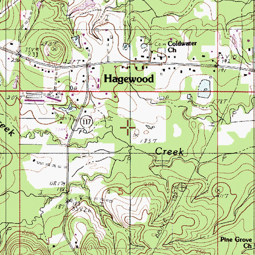 Topographic Map of Flatwood Creek, LA