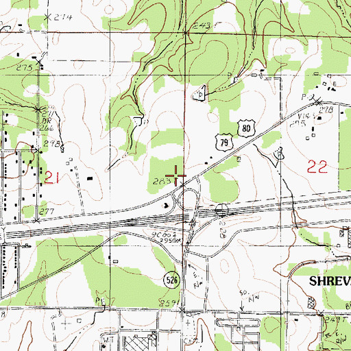 Topographic Map of Flournoy, LA