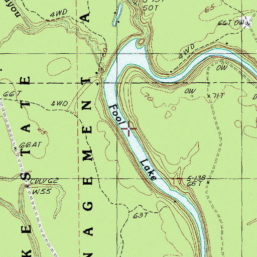 Topographic Map of Fool Lake, LA