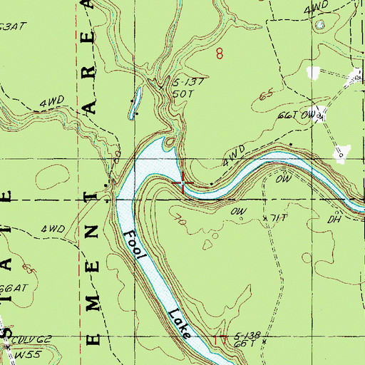 Topographic Map of Fool River, LA