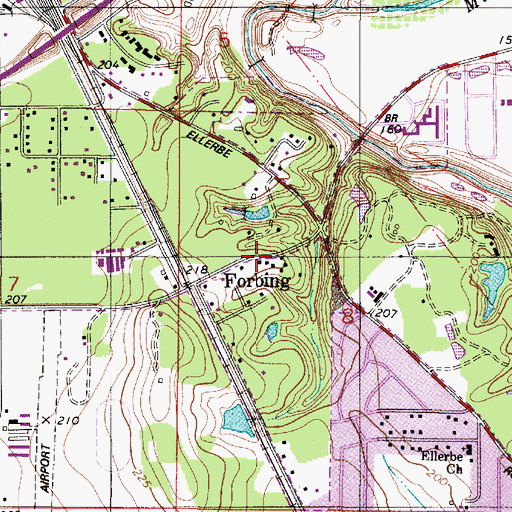 Topographic Map of Forbing, LA