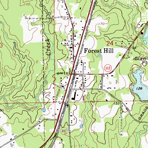 Topographic Map of Forest Hill, LA