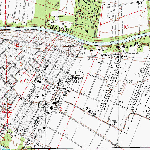 Topographic Map of North Lewis Elementary School, LA