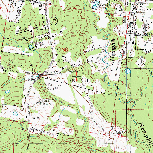 Topographic Map of Forsyth Cemetery, LA