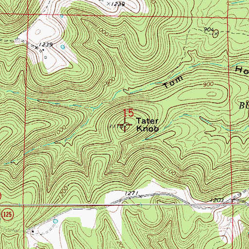 Topographic Map of Tater Knob, AR