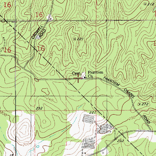 Topographic Map of Frantom Chapel Methodist Church, LA