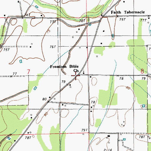 Topographic Map of Freedom Bible Church, LA