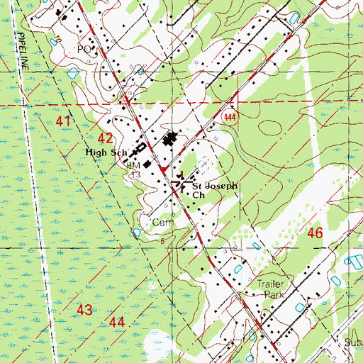 Topographic Map of French Settlement, LA