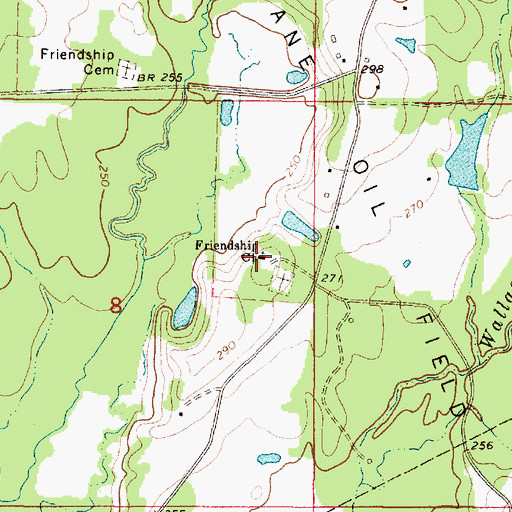 Topographic Map of Friendship Baptist Church, LA