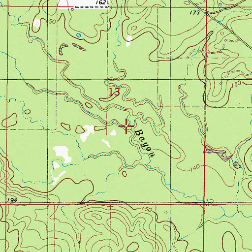 Topographic Map of Frierson Branch, LA