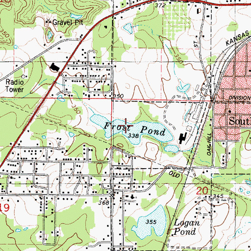 Topographic Map of Frost Pond, LA