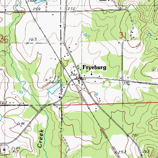 Topographic Map of Fryeburg, LA