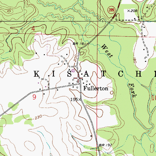 Topographic Map of Fullerton, LA