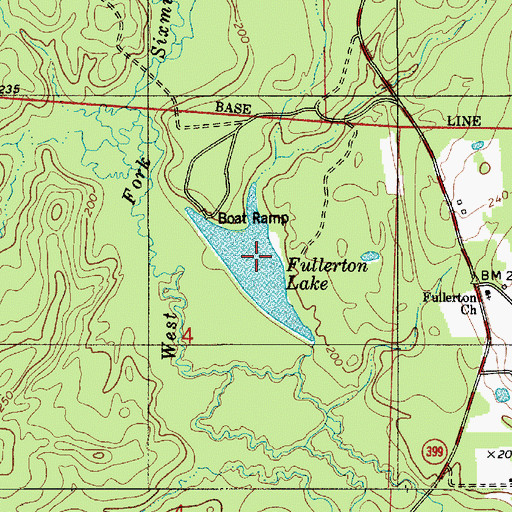 Topographic Map of Fullerton Lake, LA