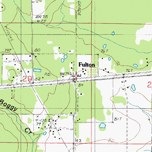 Topographic Map of Fulton, LA