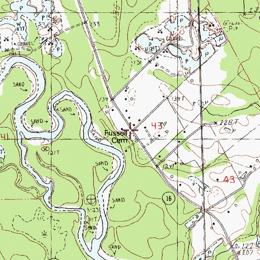 Topographic Map of Fussell Cemetery, LA