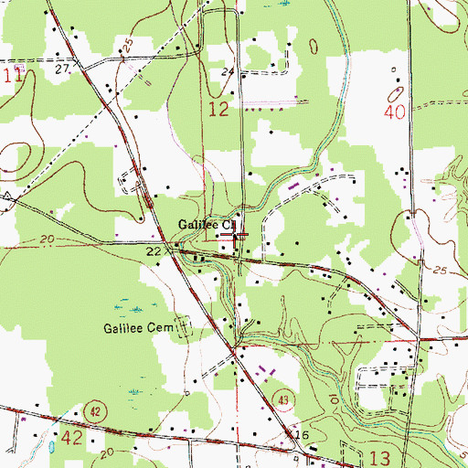 Topographic Map of Galilee Baptist Church, LA
