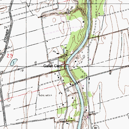 Topographic Map of Gallet Cemetery, LA