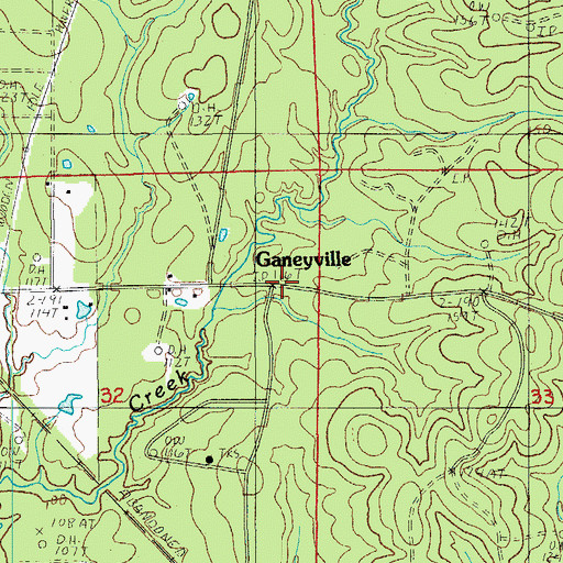 Topographic Map of Ganeyville, LA